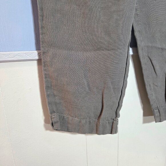 J. Jill Love Linen Small Mushroom Gray Pullon Light Elastic Cropped Pants - Picture 4 of 11